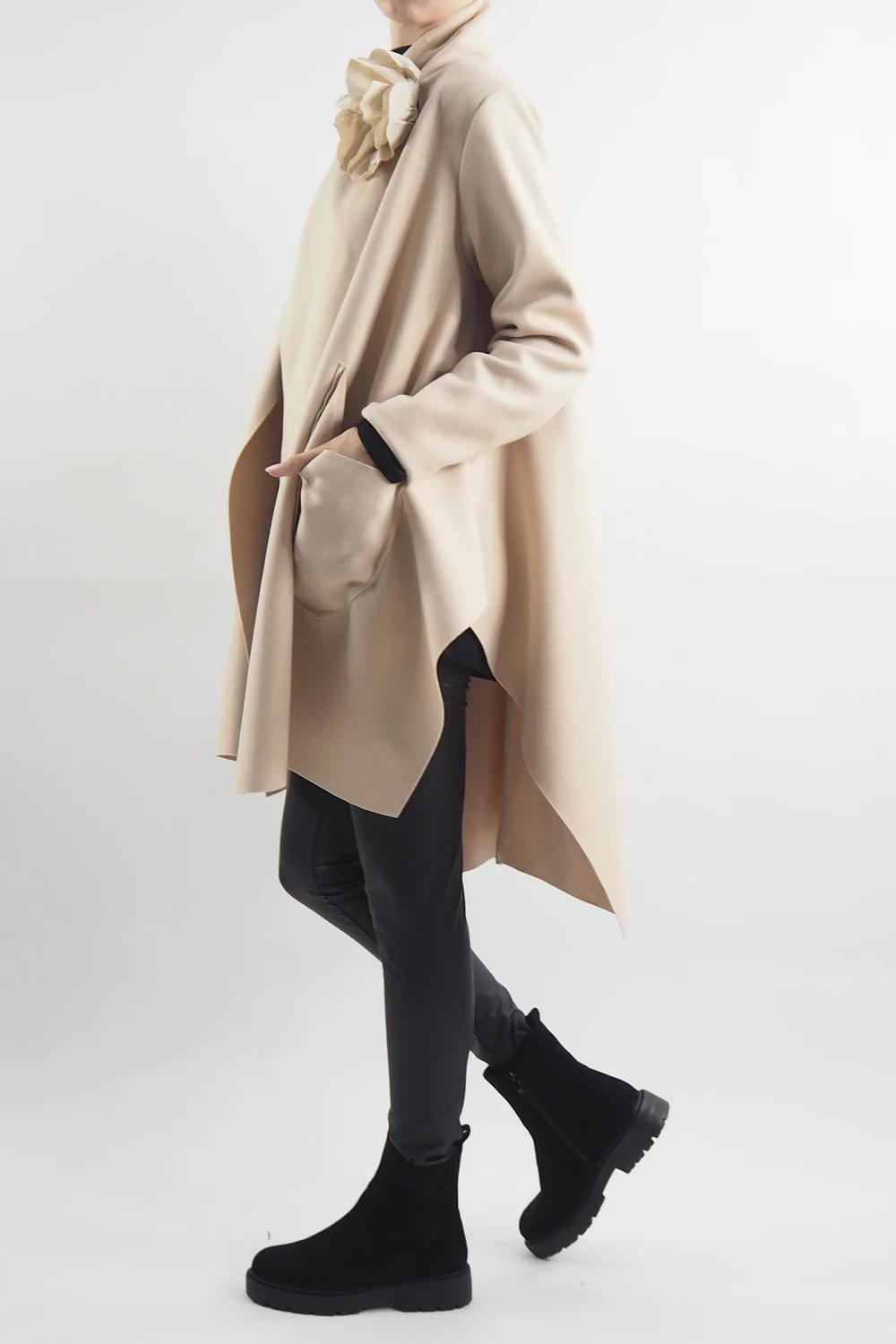 Made In Italy Belgravia Waterfall Swing Jacket Stone 4 Made In Italy Belgravia Waterfall Swing Jacket Stone - Image 2