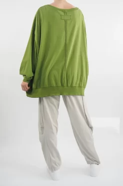 Made In Italy Bodhi Slouch V Sweatshirt Matcha -Fashion Women's Store made in italy bodhi slouch v sweatshirt matcha03.jpg