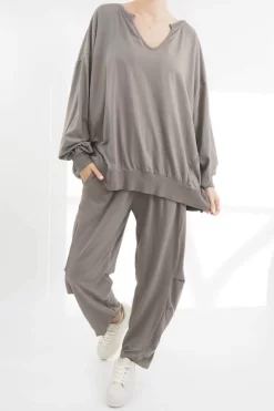 Made In Italy Bodhi Slouch V Sweatshirt Mushroom