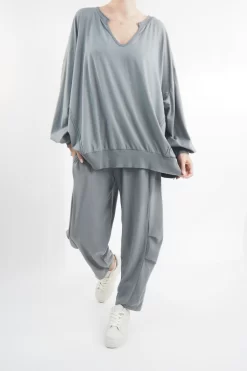 Made In Italy Bodhi Slouch V Sweatshirt Steel