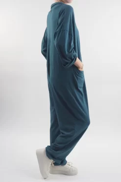 Made In Italy Bodhi Twist Jumpsuit Dark Lagoon -Fashion Women's Store made in italy bodhi twist jumpsuit malachite02.jpg