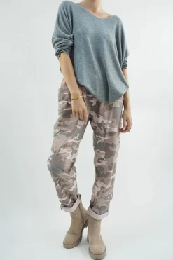 Made In Italy Camo Classic Magic Trouser Antique Blush Pink -Fashion Women's Store made in italy camo classic magic trouser antique blush04.jpg