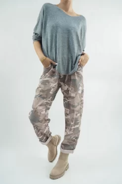 Made In Italy Camo Classic Magic Trouser Antique Blush Pink -Fashion Women's Store made in italy camo classic magic trouser antique blush07.jpg