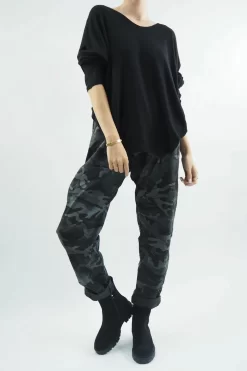 Made In Italy Camo Classic Magic Trouser Graphite Grey -Fashion Women's Store made in italy camo classic magic trouser graphite05.jpg