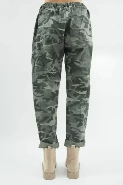 Made In Italy Camo Classic Magic Trouser Khaki -Fashion Women's Store made in italy camo classic magic trouser khaki04.jpg