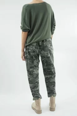 Made In Italy Camo Classic Magic Trouser Khaki -Fashion Women's Store made in italy camo classic magic trouser khaki07.jpg