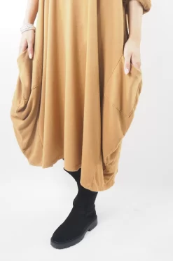 Made In Italy Chalet Classic Cocoon Knit Dress Camel Brown -Fashion Women's Store made in italy chalet classic cocoon knit dress camel brown04.jpg