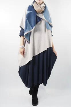 Made In Italy Chalet Classic Cocoon Knit Dress Ink Blue -Fashion Women's Store made in italy chalet classic cocoon knit dress ink blue05.jpg