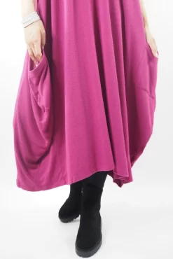 Made In Italy Chalet Classic Cocoon Knit Dress Magenta Pink -Fashion Women's Store made in italy chalet classic cocoon knit dress magenta pink05.jpg