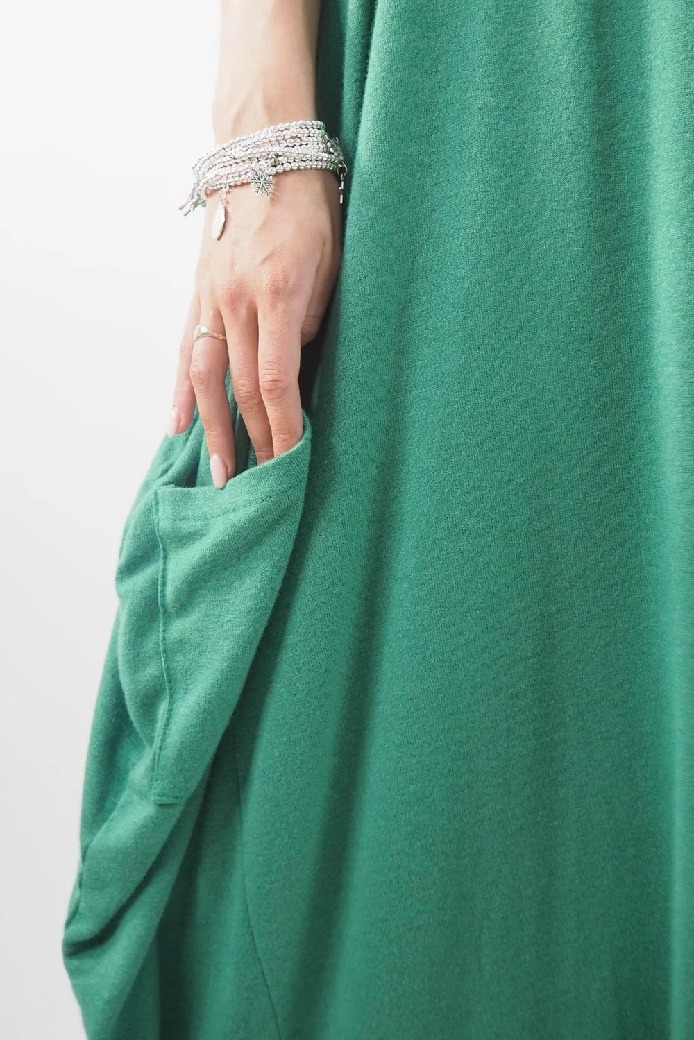 Made In Italy Chalet Classic Cocoon Knit Dress Plant Green 7 Made In Italy Chalet Classic Cocoon Knit Dress Plant Green - Image 5