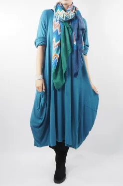 Made In Italy Chalet Classic Cocoon Knit Dress Prussian Blue -Fashion Women's Store made in italy chalet classic cocoon knit dress prussian blue04.jpg