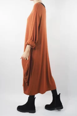 Made In Italy Chalet Classic Cocoon Knit Dress Saffron Rust 11 Made In Italy Chalet Classic Cocoon Knit Dress Saffron Rust -Fashion Women's Store made in italy chalet classic cocoon knit dress saffron rust03.jpg