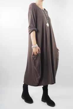 Made In Italy Chalet Classic Cocoon Knit Dress Truffle Brown 10 Made In Italy Chalet Classic Cocoon Knit Dress Truffle Brown -Fashion Women's Store made in italy chalet classic cocoon knit dress truffle brown03.jpg