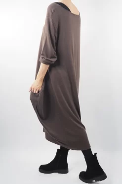 Made In Italy Chalet Classic Cocoon Knit Dress Truffle Brown 11 Made In Italy Chalet Classic Cocoon Knit Dress Truffle Brown -Fashion Women's Store made in italy chalet classic cocoon knit dress truffle brown04.jpg