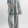 Made In Italy Chalet Pocketed Soft Knit Set Grey Marl -Fashion Women's Store made in italy chalet pocketed soft knit set grey marl 1.jpg