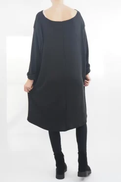 Made In Italy Chalet Pocketed Swing Soft Knit Dress Black 8 Made In Italy Chalet Pocketed Swing Soft Knit Dress Black -Fashion Women's Store made in italy chalet pocketed swing dress black03.jpg