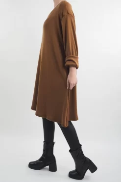 Made In Italy Chalet Pocketed Swing Soft Knit Dress Chestnut 8 Made In Italy Chalet Pocketed Swing Soft Knit Dress Chestnut -Fashion Women's Store made in italy chalet pocketed swing dress chestnut 3.jpg