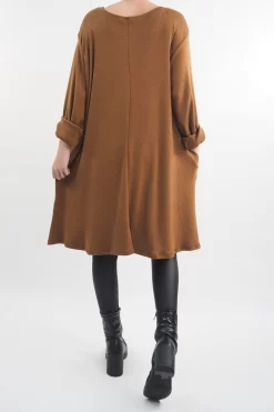 Made In Italy Chalet Pocketed Swing Soft Knit Dress Chestnut 9 Made In Italy Chalet Pocketed Swing Soft Knit Dress Chestnut -Fashion Women's Store made in italy chalet pocketed swing dress chestnut 4.jpg