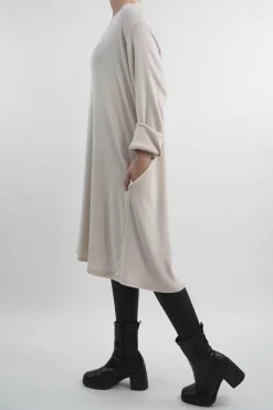 Made In Italy Chalet Pocketed Swing Soft Knit Dress Stone -Fashion Women's Store made in italy chalet pocketed swing dress stone 3.jpg