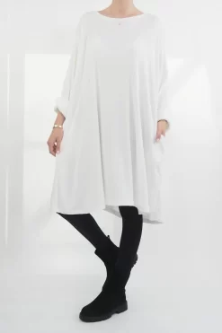 Made In Italy Chalet Pocketed Swing Soft Knit Dress Winter White 9 Made In Italy Chalet Pocketed Swing Soft Knit Dress Winter White -Fashion Women's Store made in italy chalet pocketed swing dress winter white04.jpg