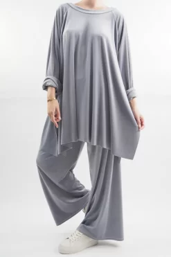 Made In Italy Chalet Soft Stretch Velour Set Dove -Fashion Women's Store made in italy chalet soft stretch velour set dove204.jpg