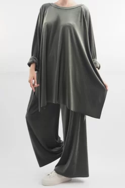 Made In Italy Chalet Soft Stretch Velour Set Soft Khaki -Fashion Women's Store made in italy chalet soft stretch velour set khaki204.jpg