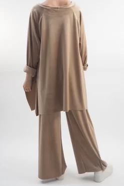 Made In Italy Chalet Soft Stretch Velour Set Soft Tan -Fashion Women's Store made in italy chalet soft stretch velour set stone203.jpg