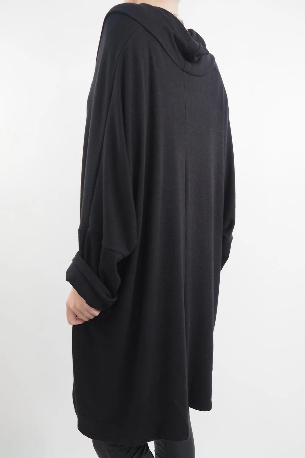 Made In Italy Chalet Super Slouch Cowl Knit Top Black 5 Made In Italy Chalet Super Slouch Cowl Knit Top Black - Image 3