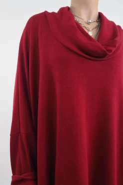 Made In Italy Chalet Super Slouch Cowl Knit Top Bordeaux -Fashion Women's Store made in italy chalet super slouch cowl knit top bordeaux05.jpg