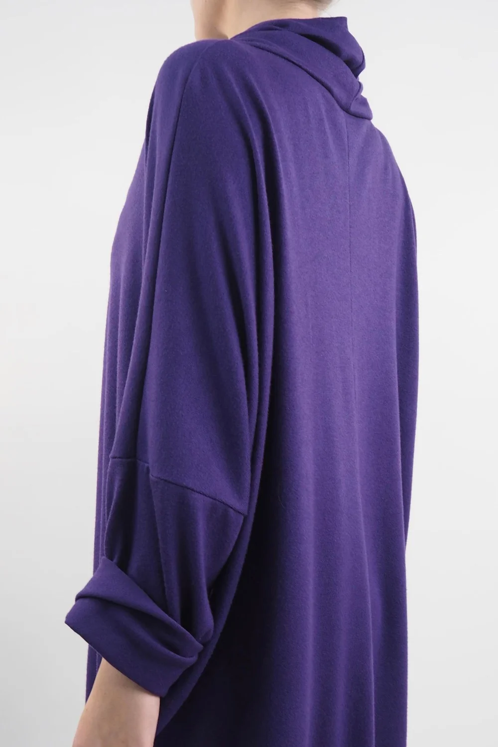 Made In Italy Chalet Super Slouch Cowl Knit Top Deep Purple 5 Made In Italy Chalet Super Slouch Cowl Knit Top Deep Purple - Image 3