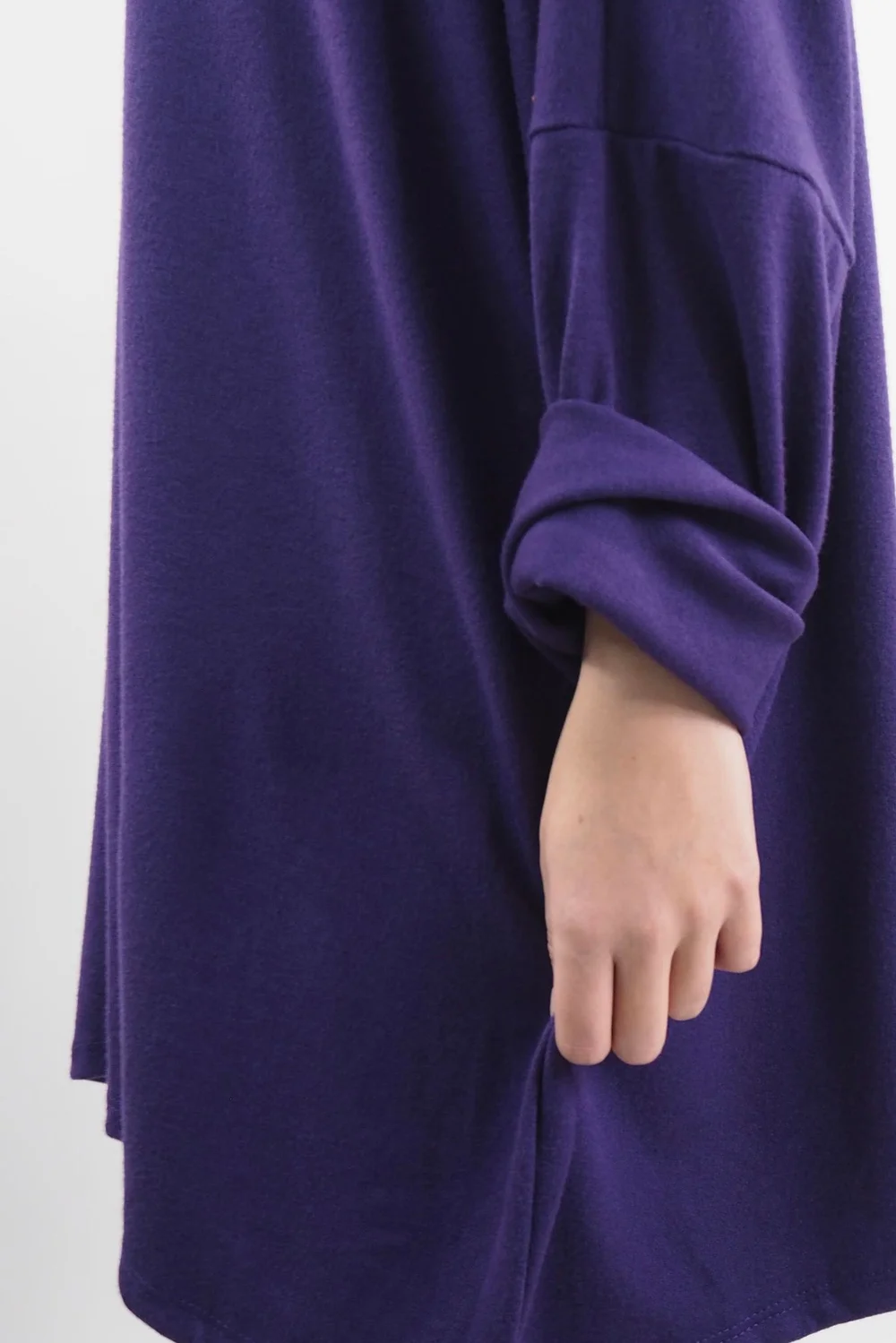 Made In Italy Chalet Super Slouch Cowl Knit Top Deep Purple 6 Made In Italy Chalet Super Slouch Cowl Knit Top Deep Purple - Image 4