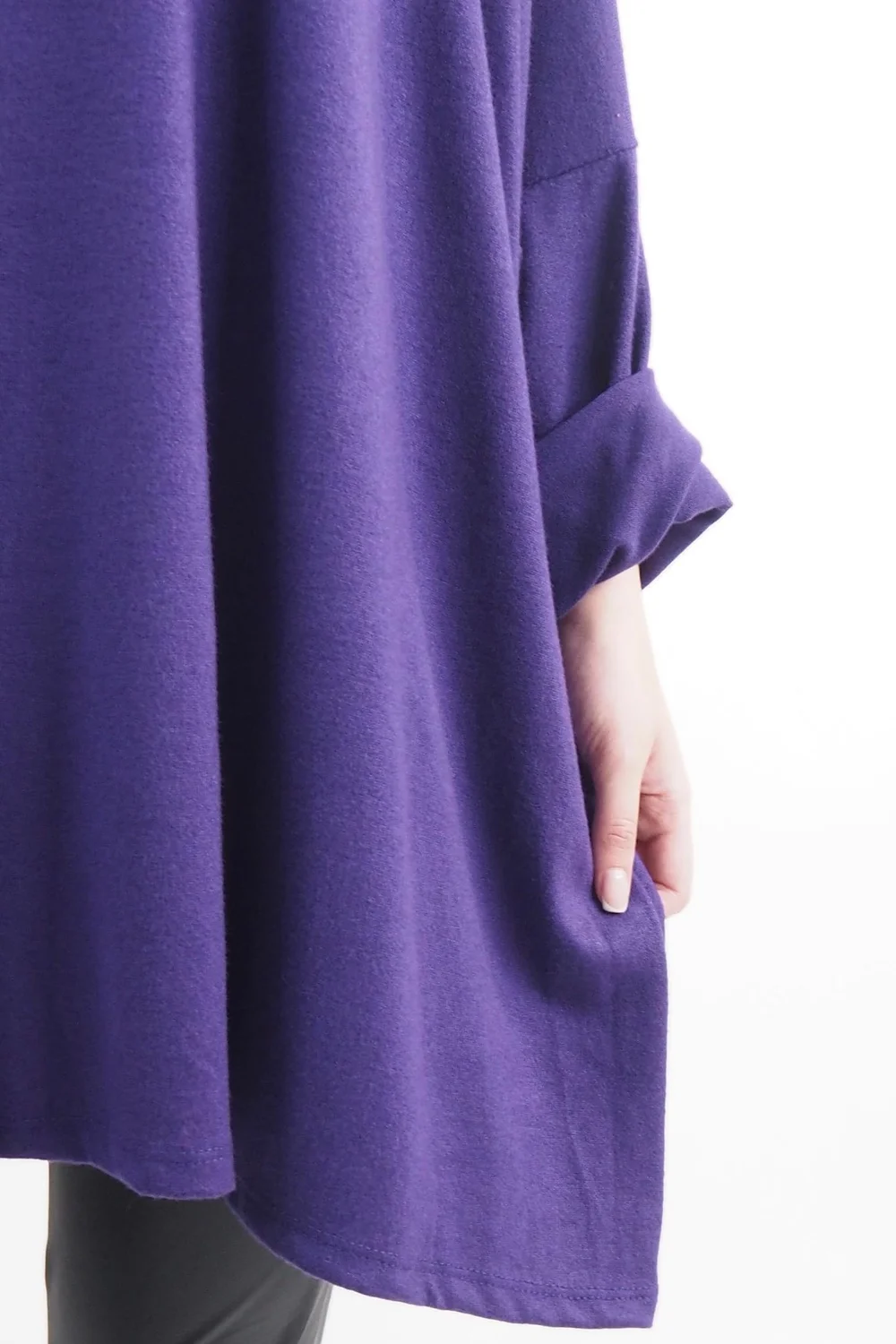 Made In Italy Chalet Super Slouch Cowl Knit Top Deep Purple 9 Made In Italy Chalet Super Slouch Cowl Knit Top Deep Purple - Image 7