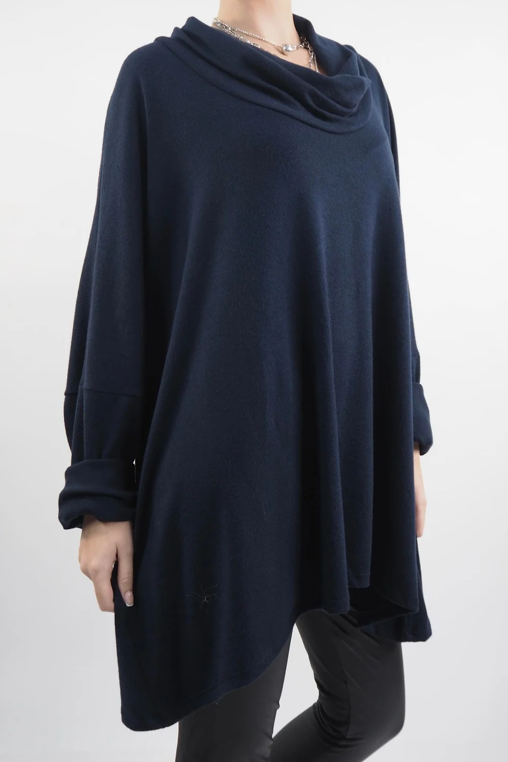 Made In Italy Chalet Super Slouch Cowl Knit Top Ink 4 Made In Italy Chalet Super Slouch Cowl Knit Top Ink - Image 2