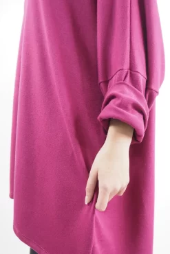 Made In Italy Chalet Super Slouch Cowl Knit Top Magenta -Fashion Women's Store made in italy chalet super slouch cowl knit top magenta04.jpg