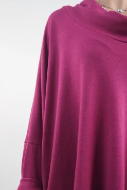 Made In Italy Chalet Super Slouch Cowl Knit Top Magenta -Fashion Women's Store made in italy chalet super slouch cowl knit top magenta05.jpg