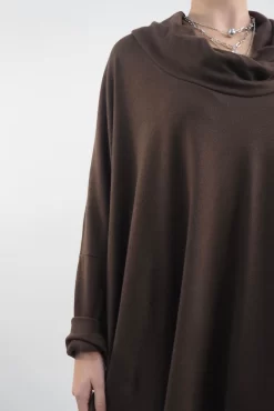 Made In Italy Chalet Super Slouch Cowl Knit Top Truffle -Fashion Women's Store made in italy chalet super slouch cowl knit top truffle04.jpg