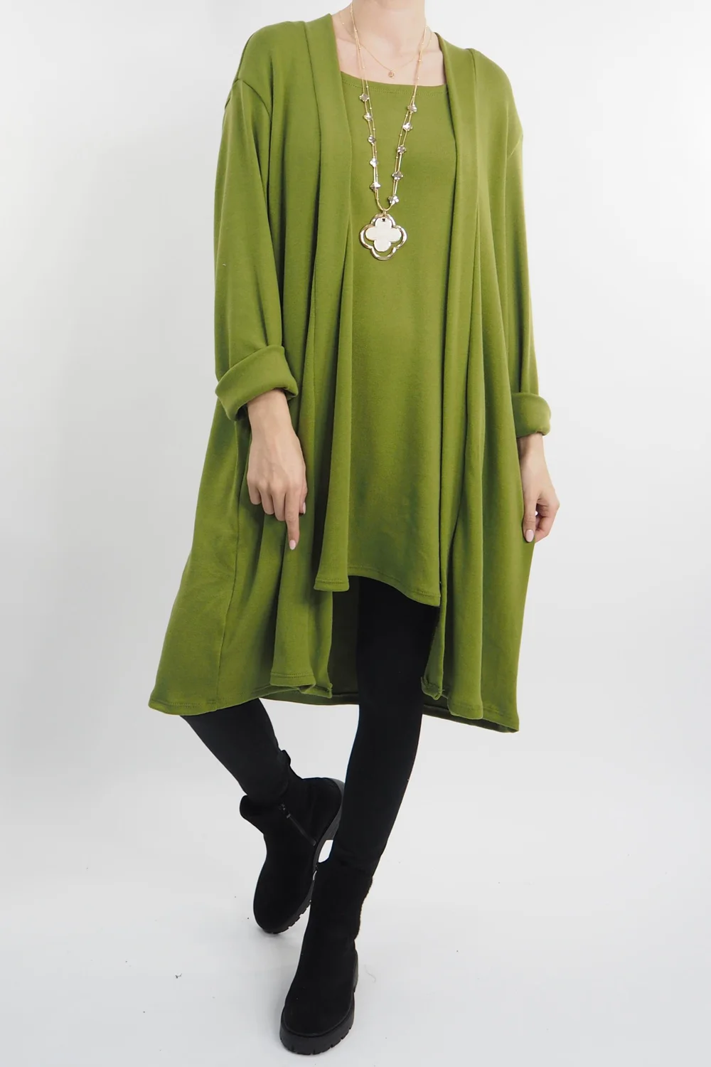 Made In Italy Chalet When 2 Become 1 Dress Olive Zing 5 Made In Italy Chalet When 2 Become 1 Dress Olive Zing - Image 3