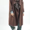 Made In Italy Chevron Blanket Coat Chestnut -Fashion Women's Store made in italy chevron blanket coat rust 1.jpg