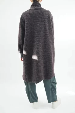 Made In Italy Chevron Blanket Coat Wine -Fashion Women's Store made in italy chevron blanket coat wine 3.jpg
