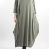 Made In Italy Classic Long Sleeve Parachute Maxi Dress Khaki -Fashion Women's Store made in italy classic long sleeve parachute maxi dress khaki00.jpg