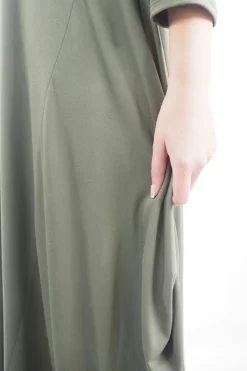 Made In Italy Classic Long Sleeve Parachute Maxi Dress Khaki -Fashion Women's Store made in italy classic long sleeve parachute maxi dress khaki04.jpg