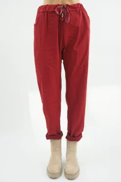 Made In Italy Classic Magic Trouser Winter Berry -Fashion Women's Store made in italy classic magic trouser red berry02.jpg