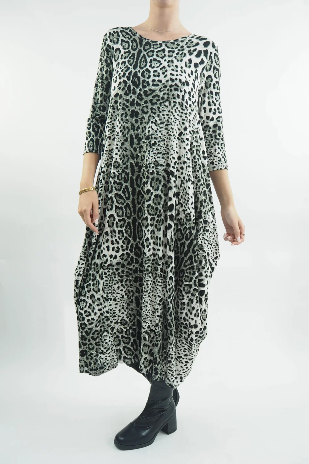 Made In Italy Classic Parachute Dress Mixed Animal Khaki 3 Made In Italy Classic Parachute Dress Mixed Animal Khaki