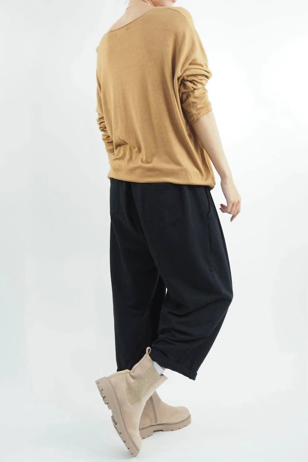 Made In Italy Classic Super Soft Fine Knit Top Tan 4 Made In Italy Classic Super Soft Fine Knit Top Tan - Image 2