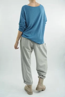 Made In Italy Classic Super Soft Ribbed Fine Knit Top Denim 8 Made In Italy Classic Super Soft Ribbed Fine Knit Top Denim -Fashion Women's Store made in italy classic super soft ribbed fine knit denim03.jpg