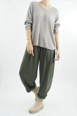 Made In Italy Classic Super Soft Ribbed Fine Knit Top Mocha -Fashion Women's Store made in italy classic super soft ribbed fine knit mocha04.jpg