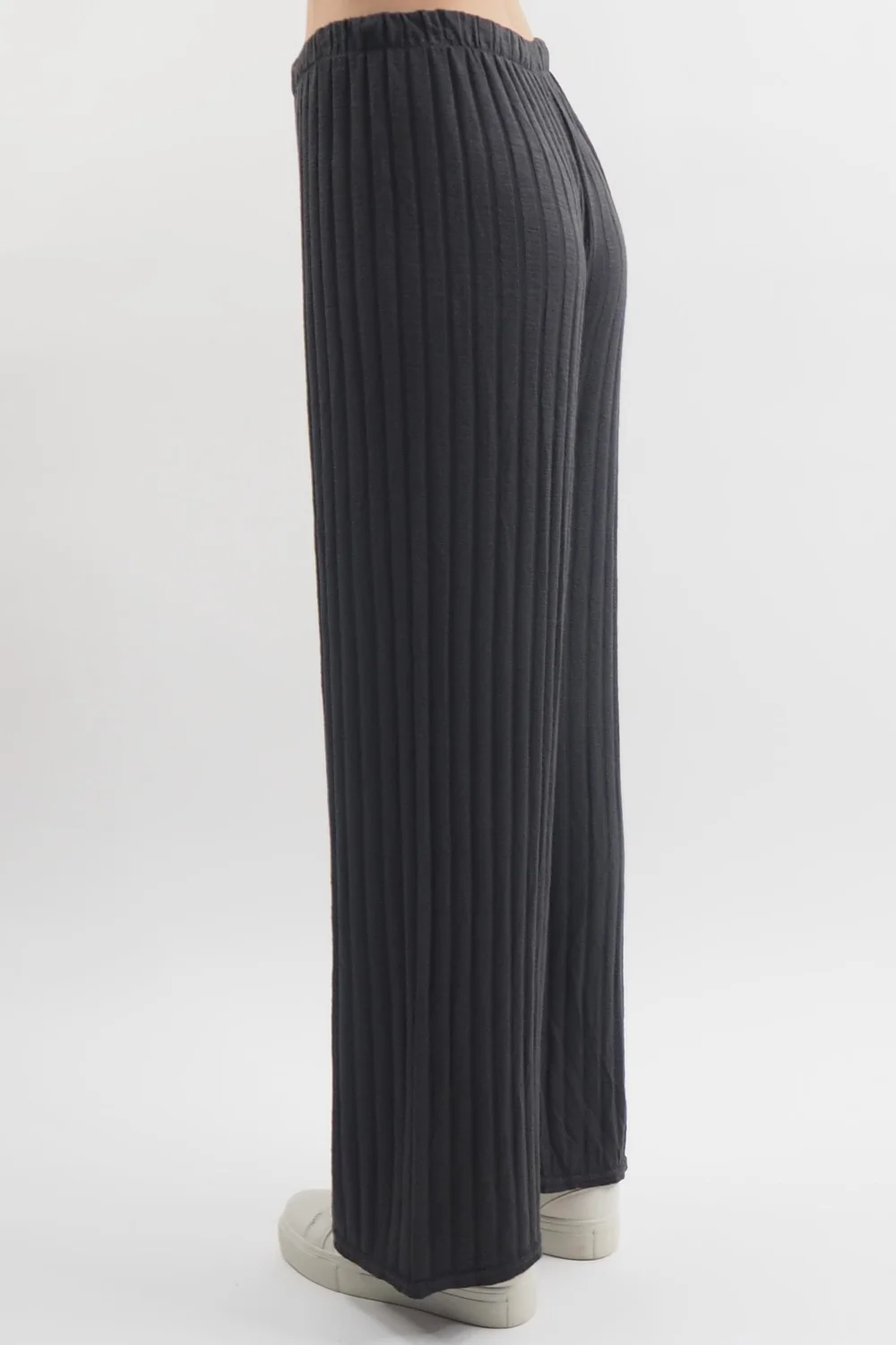 Made In Italy Classic Super Soft Ribbed Fine Knit Pant Charcoal 6 Made In Italy Classic Super Soft Ribbed Fine Knit Pant Charcoal - Image 4