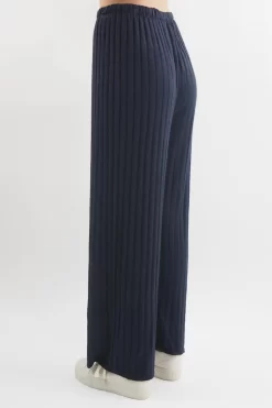 Made In Italy Classic Super Soft Ribbed Fine Knit Pant Midnight -Fashion Women's Store made in italy classic super soft ribbed fine knit pant navy 4.jpg