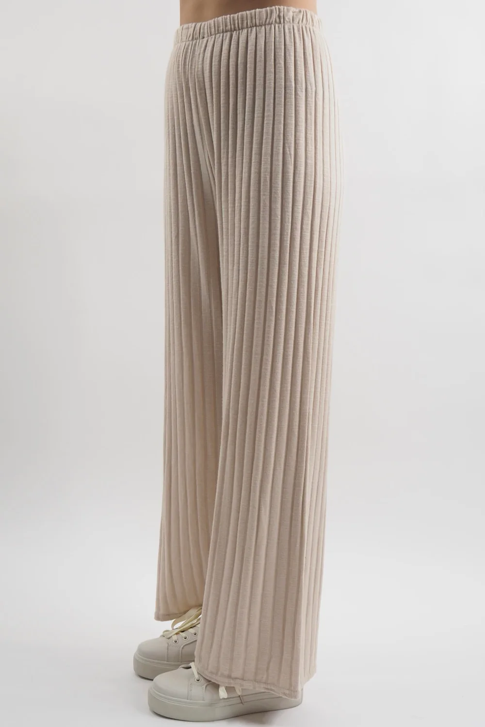 Made In Italy Classic Super Soft Ribbed Fine Knit Pant Stone 6 Made In Italy Classic Super Soft Ribbed Fine Knit Pant Stone - Image 4