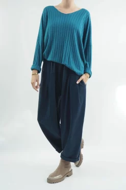 Made In Italy Classic Super Soft Ribbed Fine Knit Top Prussian 10 Made In Italy Classic Super Soft Ribbed Fine Knit Top Prussian -Fashion Women's Store made in italy classic super soft ribbed fine knit prussian04.jpg